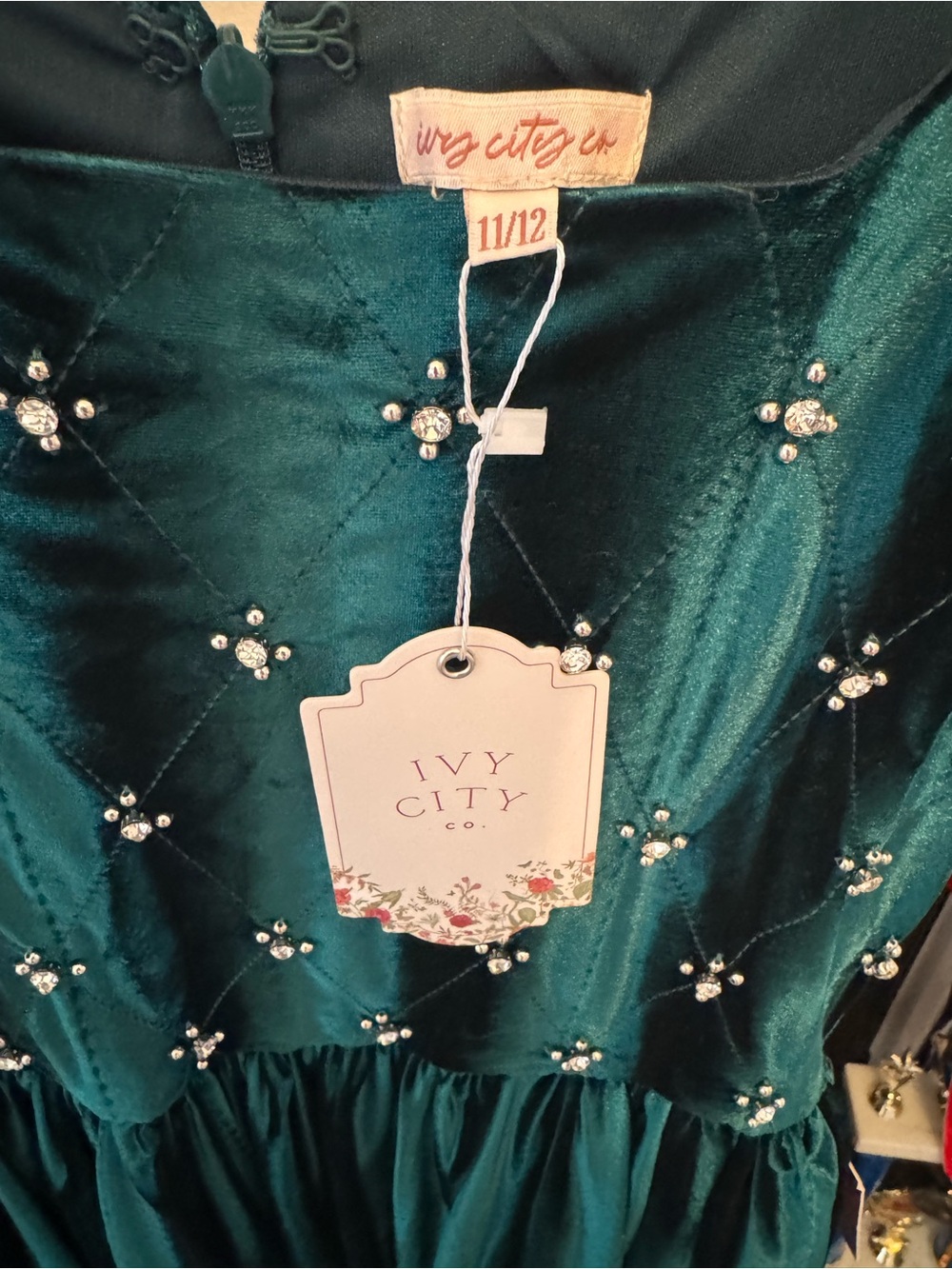 Ivy City Co Mini Tiara Dress - emerald green - Picture 7 of 11